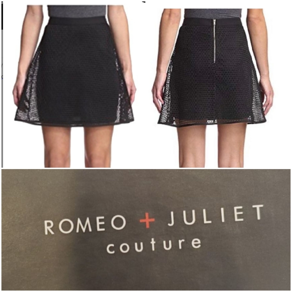 Romeo & Juliet Couture Mesh Overlay Mini Skirt M
